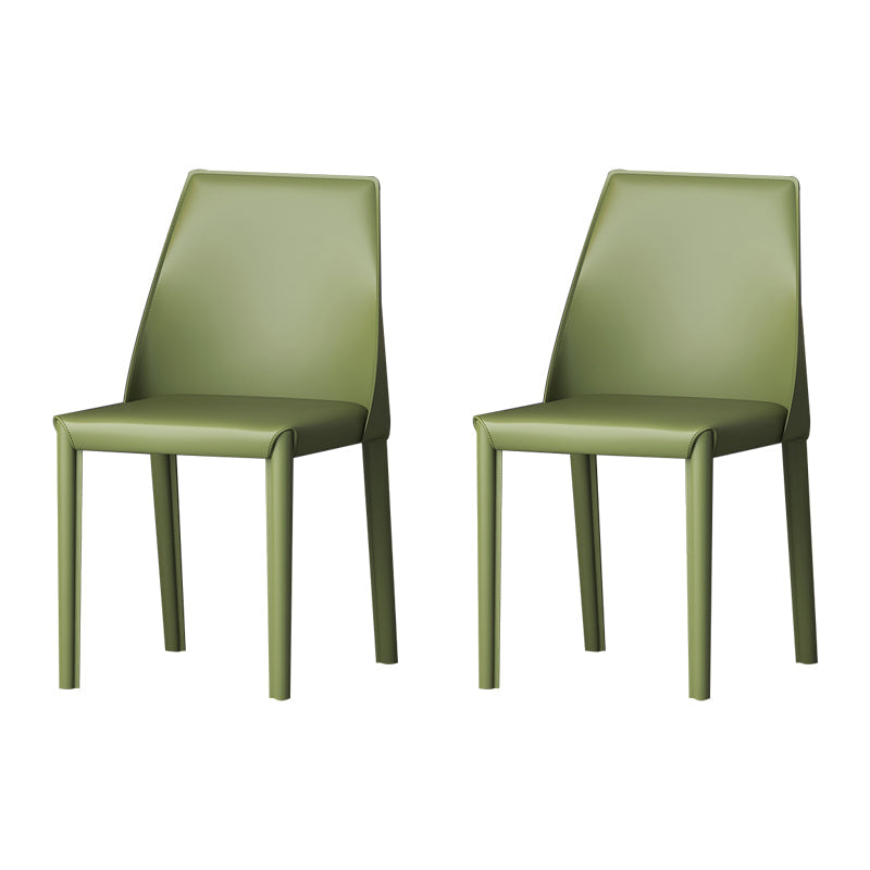 Modern Style Leather Dining Chair Matte Color Kitchen Side Parsons Chair Green Set of 2 Clearhalo ' kitchen&dining_furn' 'Dining Chairs' 'Dining Tables & Seating' 'dining_chair' 'Furniture' 'furniture_dining_chair' 'Kitchen & Dining Furniture' 'kitchen' 3455590