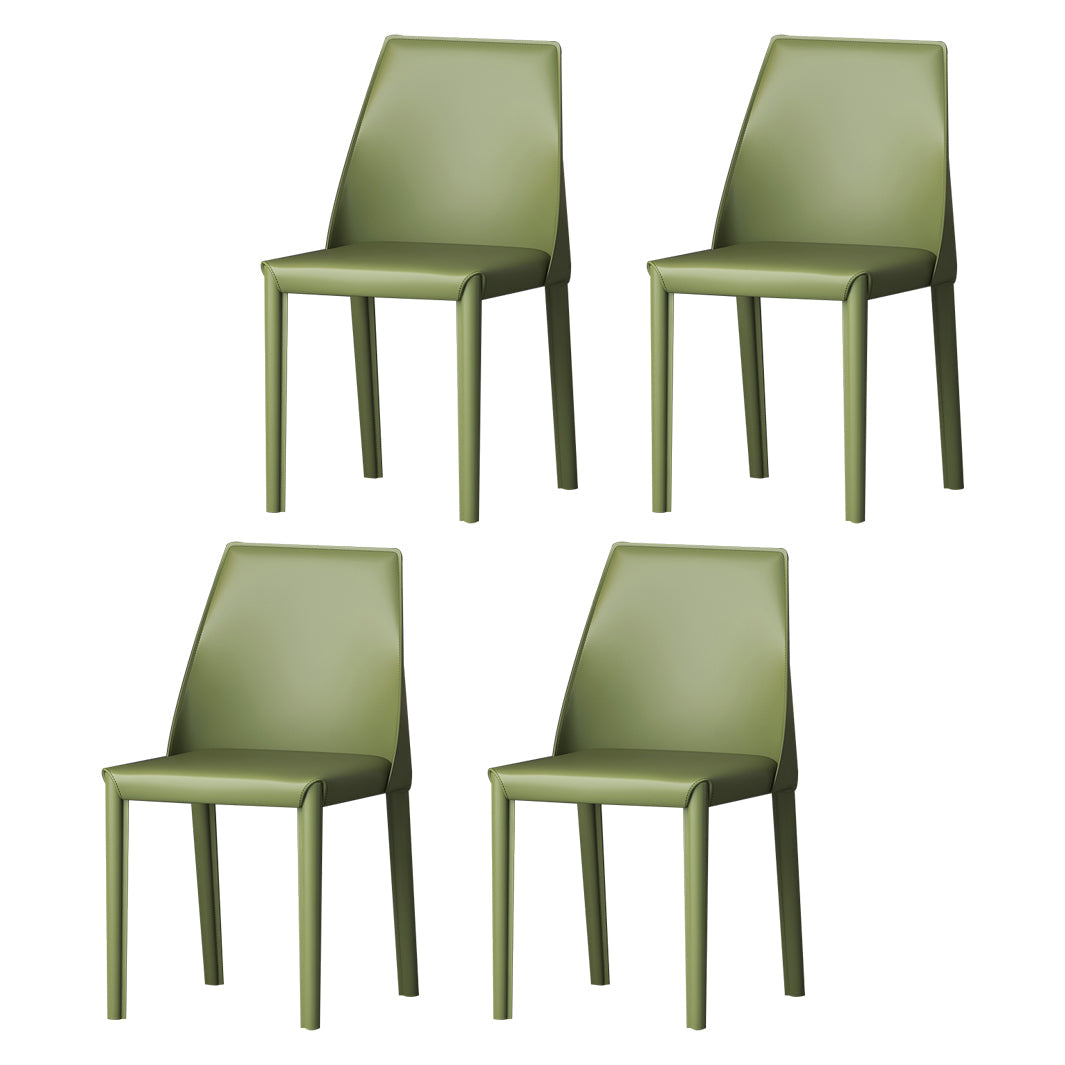 Modern Style Leather Dining Chair Matte Color Kitchen Side Parsons Chair Green Set of 4 Clearhalo ' kitchen&dining_furn' 'Dining Chairs' 'Dining Tables & Seating' 'dining_chair' 'Furniture' 'furniture_dining_chair' 'Kitchen & Dining Furniture' 'kitchen' 3455591