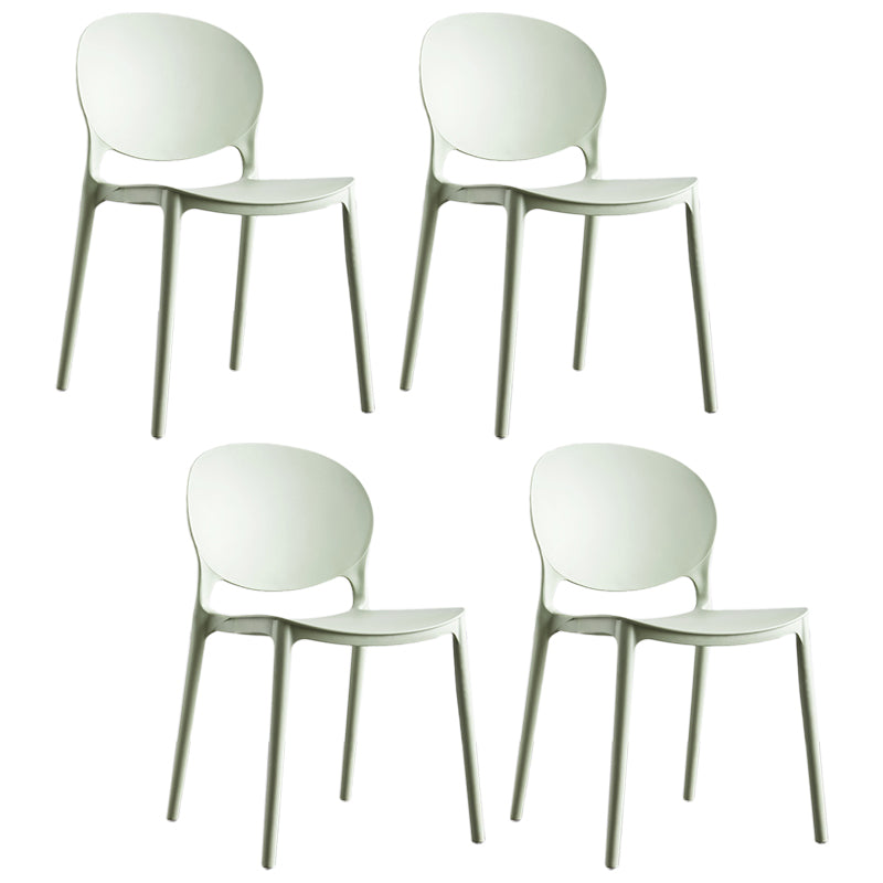 Plastic Contemporary Dining Room Chair Open Back Home Stackable Side Chair Green Set of 4 Clearhalo ' kitchen&dining_furn' 'Dining Chairs' 'Dining Tables & Seating' 'dining_chair' 'Furniture' 'furniture_dining_chair' 'Kitchen & Dining Furniture' 'kitchen' 3455605