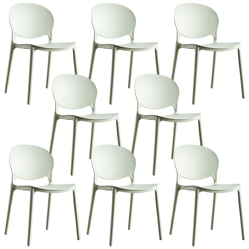 Plastic Contemporary Dining Room Chair Open Back Home Stackable Side Chair Green Set of 8 Clearhalo ' kitchen&dining_furn' 'Dining Chairs' 'Dining Tables & Seating' 'dining_chair' 'Furniture' 'furniture_dining_chair' 'Kitchen & Dining Furniture' 'kitchen' 3455607