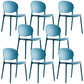Plastic Contemporary Dining Room Chair Open Back Home Stackable Side Chair Blue Set of 8 Clearhalo ' kitchen&dining_furn' 'Dining Chairs' 'Dining Tables & Seating' 'dining_chair' 'Furniture' 'furniture_dining_chair' 'Kitchen & Dining Furniture' 'kitchen' 3455615