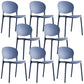 Plastic Contemporary Dining Room Chair Open Back Home Stackable Side Chair Gray Blue Set of 8 Clearhalo ' kitchen&dining_furn' 'Dining Chairs' 'Dining Tables & Seating' 'dining_chair' 'Furniture' 'furniture_dining_chair' 'Kitchen & Dining Furniture' 'kitchen' 3455618