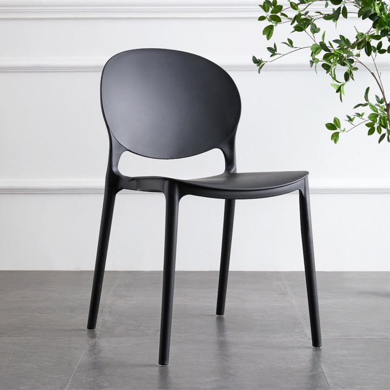 Plastic Contemporary Dining Room Chair Open Back Home Stackable Side Chair Clearhalo ' kitchen&dining_furn' 'Dining Chairs' 'Dining Tables & Seating' 'dining_chair' 'Furniture' 'furniture_dining_chair' 'Kitchen & Dining Furniture' 'kitchen' 3455622