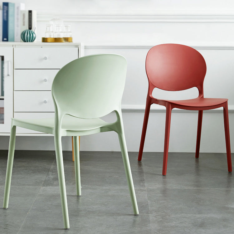 Plastic Contemporary Dining Room Chair Open Back Home Stackable Side Chair Clearhalo ' kitchen&dining_furn' 'Dining Chairs' 'Dining Tables & Seating' 'dining_chair' 'Furniture' 'furniture_dining_chair' 'Kitchen & Dining Furniture' 'kitchen' 3455624