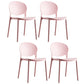 Plastic Contemporary Dining Room Chair Open Back Home Stackable Side Chair Pink Set of 4 Clearhalo ' kitchen&dining_furn' 'Dining Chairs' 'Dining Tables & Seating' 'dining_chair' 'Furniture' 'furniture_dining_chair' 'Kitchen & Dining Furniture' 'kitchen' 3455625