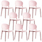 Plastic Contemporary Dining Room Chair Open Back Home Stackable Side Chair Pink Set of 8 Clearhalo ' kitchen&dining_furn' 'Dining Chairs' 'Dining Tables & Seating' 'dining_chair' 'Furniture' 'furniture_dining_chair' 'Kitchen & Dining Furniture' 'kitchen' 3455626