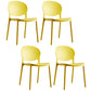 Plastic Contemporary Dining Room Chair Open Back Home Stackable Side Chair Yellow Set of 4 Clearhalo ' kitchen&dining_furn' 'Dining Chairs' 'Dining Tables & Seating' 'dining_chair' 'Furniture' 'furniture_dining_chair' 'Kitchen & Dining Furniture' 'kitchen' 3455628