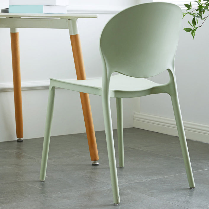 Plastic Contemporary Dining Room Chair Open Back Home Stackable Side Chair Clearhalo ' kitchen&dining_furn' 'Dining Chairs' 'Dining Tables & Seating' 'dining_chair' 'Furniture' 'furniture_dining_chair' 'Kitchen & Dining Furniture' 'kitchen' 3455629