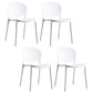 Plastic Contemporary Dining Room Chair Open Back Home Stackable Side Chair White Set of 4 Clearhalo ' kitchen&dining_furn' 'Dining Chairs' 'Dining Tables & Seating' 'dining_chair' 'Furniture' 'furniture_dining_chair' 'Kitchen & Dining Furniture' 'kitchen' 3455631