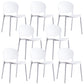 Plastic Contemporary Dining Room Chair Open Back Home Stackable Side Chair White Set of 8 Clearhalo ' kitchen&dining_furn' 'Dining Chairs' 'Dining Tables & Seating' 'dining_chair' 'Furniture' 'furniture_dining_chair' 'Kitchen & Dining Furniture' 'kitchen' 3455632