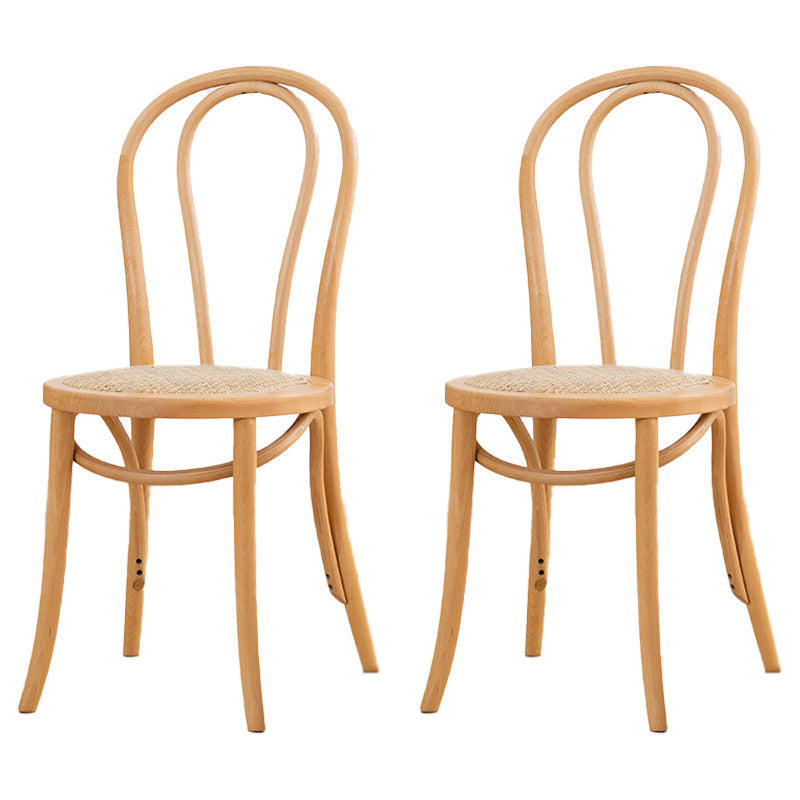 French Modern Style Solid Wood Dining Chairs Set Windsor Back Side Chair Wood Rattan Set of 2 Clearhalo ' kitchen&dining_furn' 'Dining Chairs' 'Dining Tables & Seating' 'dining_chair' 'Furniture' 'furniture_dining_chair' 'Kitchen & Dining Furniture' 'kitchen' 3455641