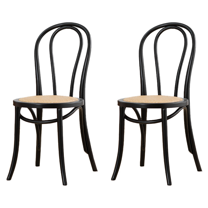 French Modern Style Solid Wood Dining Chairs Set Windsor Back Side Chair Black Rattan Set of 2 Clearhalo ' kitchen&dining_furn' 'Dining Chairs' 'Dining Tables & Seating' 'dining_chair' 'Furniture' 'furniture_dining_chair' 'Kitchen & Dining Furniture' 'kitchen' 3455644