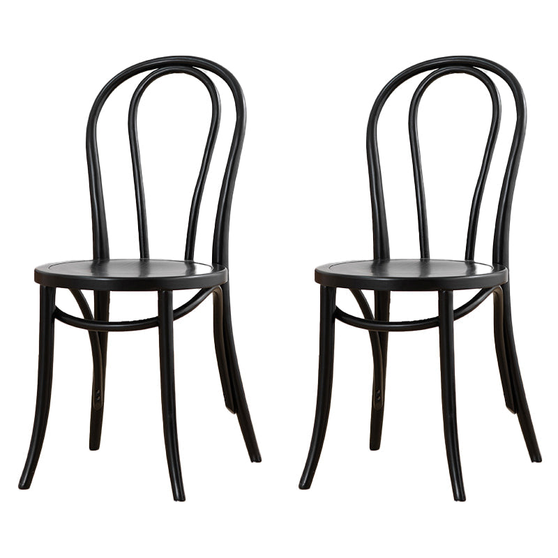 French Modern Style Solid Wood Dining Chairs Set Windsor Back Side Chair Black Wood Set of 2 Clearhalo ' kitchen&dining_furn' 'Dining Chairs' 'Dining Tables & Seating' 'dining_chair' 'Furniture' 'furniture_dining_chair' 'Kitchen & Dining Furniture' 'kitchen' 3455646