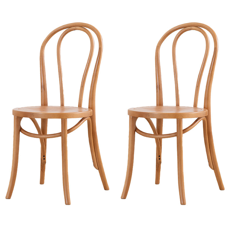 French Modern Style Solid Wood Dining Chairs Set Windsor Back Side Chair Khaki-Orange Wood Set of 2 Clearhalo ' kitchen&dining_furn' 'Dining Chairs' 'Dining Tables & Seating' 'dining_chair' 'Furniture' 'furniture_dining_chair' 'Kitchen & Dining Furniture' 'kitchen' 3455650