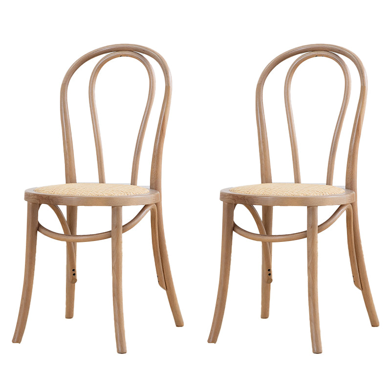 French Modern Style Solid Wood Dining Chairs Set Windsor Back Side Chair Grey Rattan Set of 2 Clearhalo ' kitchen&dining_furn' 'Dining Chairs' 'Dining Tables & Seating' 'dining_chair' 'Furniture' 'furniture_dining_chair' 'Kitchen & Dining Furniture' 'kitchen' 3455652