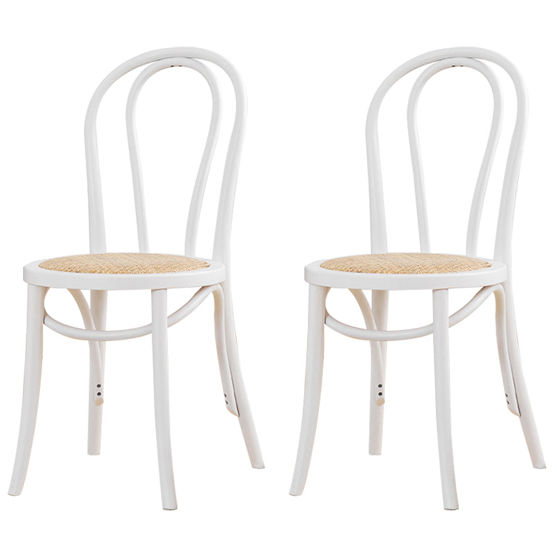 French Modern Style Solid Wood Dining Chairs Set Windsor Back Side Chair White Rattan Set of 2 Clearhalo ' kitchen&dining_furn' 'Dining Chairs' 'Dining Tables & Seating' 'dining_chair' 'Furniture' 'furniture_dining_chair' 'Kitchen & Dining Furniture' 'kitchen' 3455657