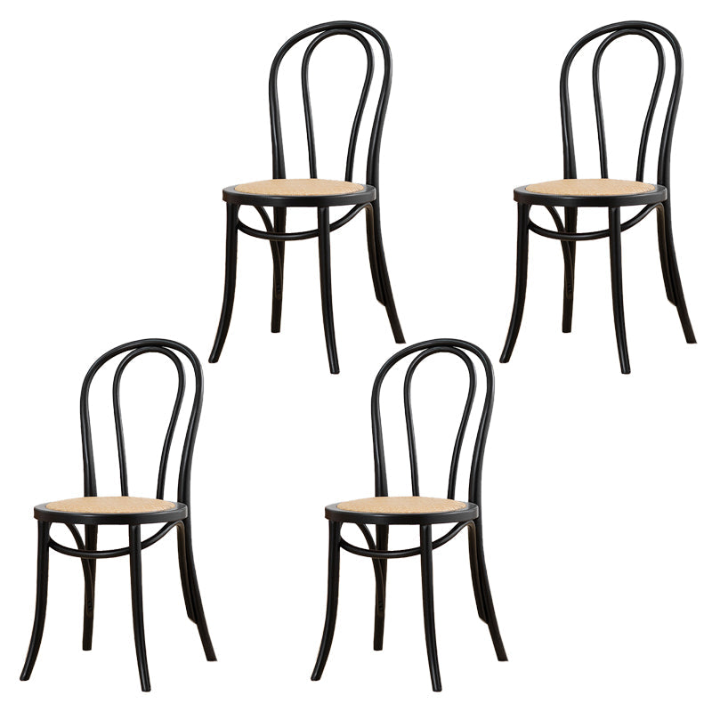 French Modern Style Solid Wood Dining Chairs Set Windsor Back Side Chair Black Rattan Set of 4 Clearhalo ' kitchen&dining_furn' 'Dining Chairs' 'Dining Tables & Seating' 'dining_chair' 'Furniture' 'furniture_dining_chair' 'Kitchen & Dining Furniture' 'kitchen' 3455661