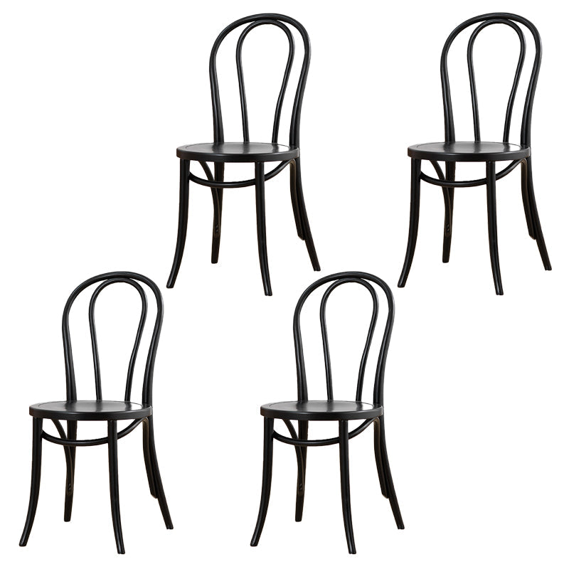 French Modern Style Solid Wood Dining Chairs Set Windsor Back Side Chair Black Wood Set of 4 Clearhalo ' kitchen&dining_furn' 'Dining Chairs' 'Dining Tables & Seating' 'dining_chair' 'Furniture' 'furniture_dining_chair' 'Kitchen & Dining Furniture' 'kitchen' 3455662