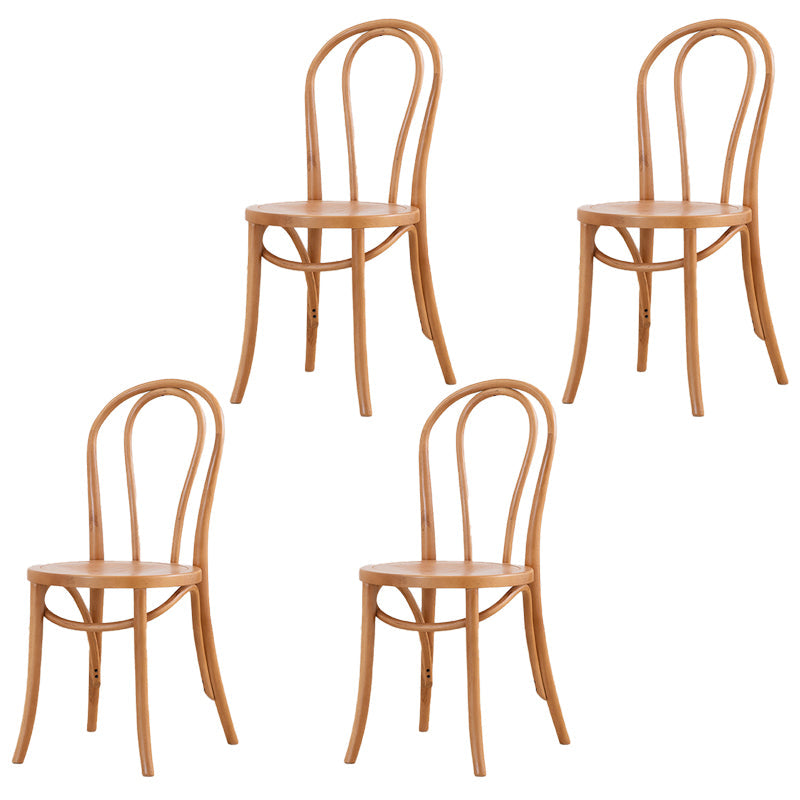 French Modern Style Solid Wood Dining Chairs Set Windsor Back Side Chair Khaki-Orange Wood Set of 4 Clearhalo ' kitchen&dining_furn' 'Dining Chairs' 'Dining Tables & Seating' 'dining_chair' 'Furniture' 'furniture_dining_chair' 'Kitchen & Dining Furniture' 'kitchen' 3455664
