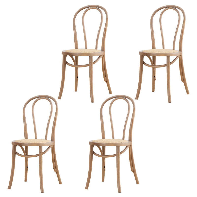 French Modern Style Solid Wood Dining Chairs Set Windsor Back Side Chair Grey Rattan Set of 4 Clearhalo ' kitchen&dining_furn' 'Dining Chairs' 'Dining Tables & Seating' 'dining_chair' 'Furniture' 'furniture_dining_chair' 'Kitchen & Dining Furniture' 'kitchen' 3455665