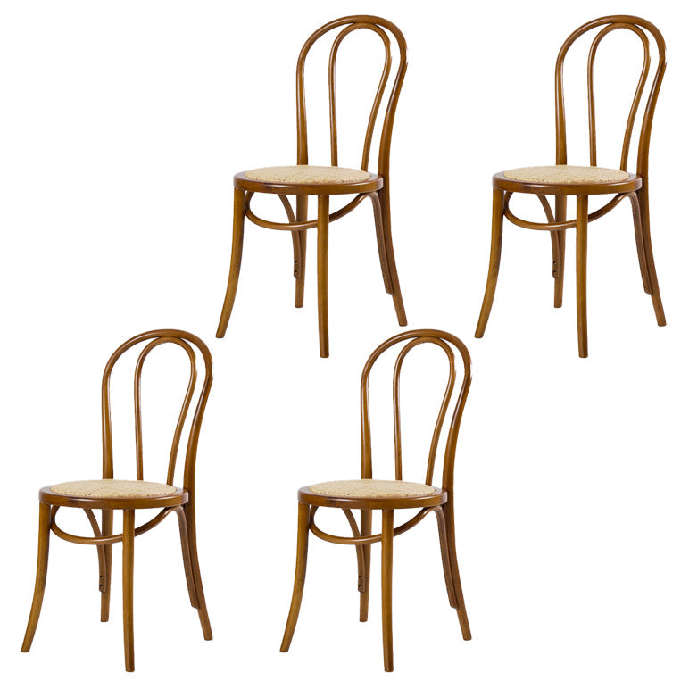 French Modern Style Solid Wood Dining Chairs Set Windsor Back Side Chair Walnut Rattan Set of 4 Clearhalo ' kitchen&dining_furn' 'Dining Chairs' 'Dining Tables & Seating' 'dining_chair' 'Furniture' 'furniture_dining_chair' 'Kitchen & Dining Furniture' 'kitchen' 3455667