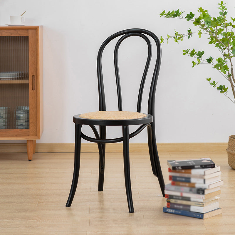 French Modern Style Solid Wood Dining Chairs Set Windsor Back Side Chair Black Rattan 1 Piece Clearhalo ' kitchen&dining_furn' 'Dining Chairs' 'Dining Tables & Seating' 'dining_chair' 'Furniture' 'furniture_dining_chair' 'Kitchen & Dining Furniture' 'kitchen' 3455673