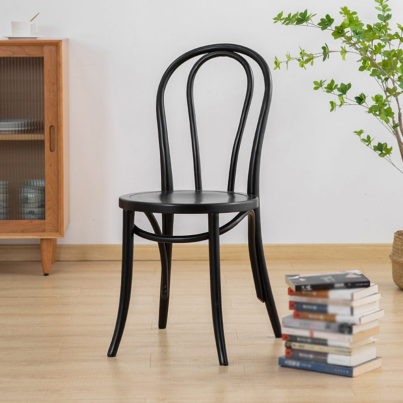 French Modern Style Solid Wood Dining Chairs Set Windsor Back Side Chair Black Wood 1 Piece Clearhalo ' kitchen&dining_furn' 'Dining Chairs' 'Dining Tables & Seating' 'dining_chair' 'Furniture' 'furniture_dining_chair' 'Kitchen & Dining Furniture' 'kitchen' 3455674
