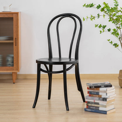 French Modern Style Solid Wood Dining Chairs Set Windsor Back Side Chair Black Wood 1 Piece Clearhalo ' kitchen&dining_furn' 'Dining Chairs' 'Dining Tables & Seating' 'dining_chair' 'Furniture' 'furniture_dining_chair' 'Kitchen & Dining Furniture' 'kitchen' 3455674