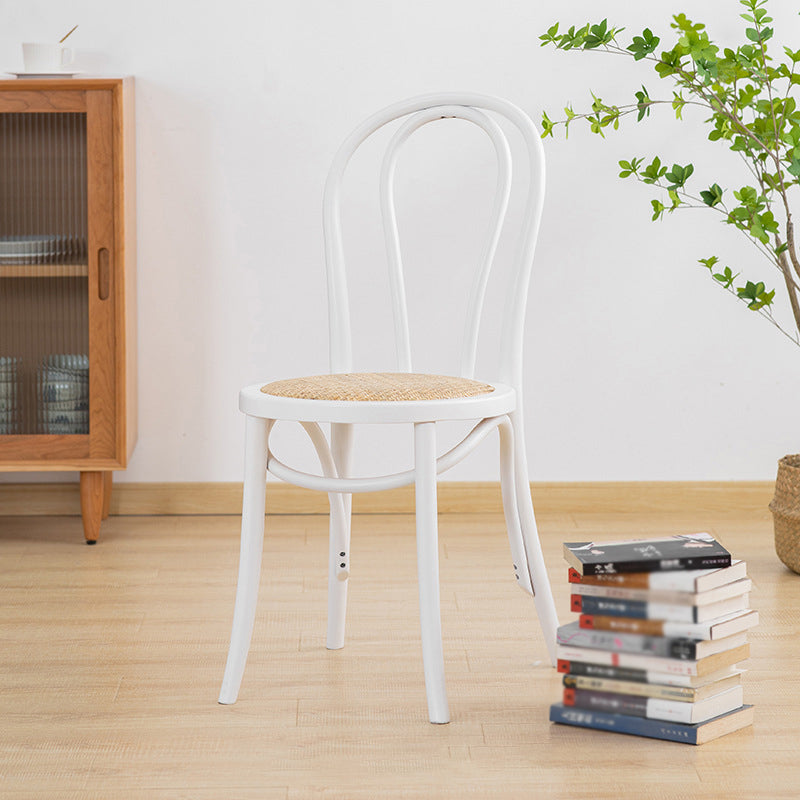 French Modern Style Solid Wood Dining Chairs Set Windsor Back Side Chair White Rattan 1 Piece Clearhalo ' kitchen&dining_furn' 'Dining Chairs' 'Dining Tables & Seating' 'dining_chair' 'Furniture' 'furniture_dining_chair' 'Kitchen & Dining Furniture' 'kitchen' 3455681