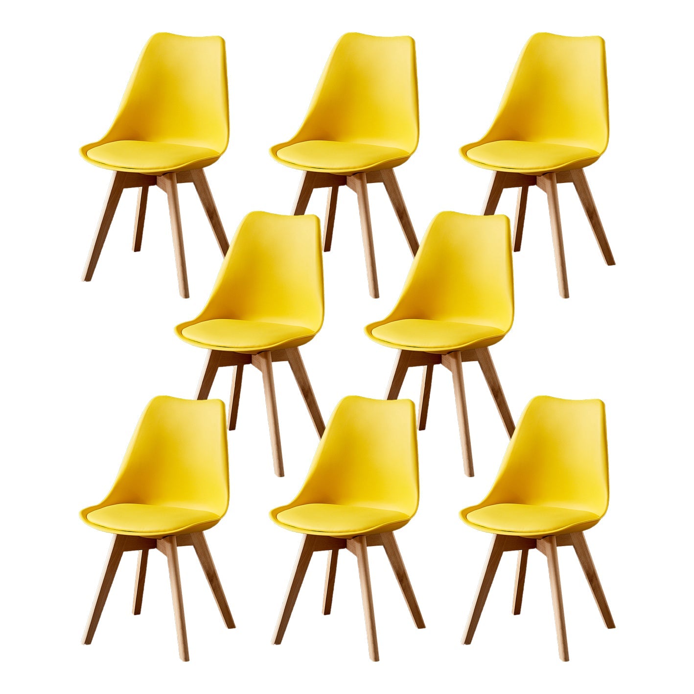 Wood Scandinavian Brasserie Side Chair Parsons Multi-color Dining Chair Yellow Set of 8 Clearhalo ' kitchen&dining_furn' 'Dining Chairs' 'Dining Tables & Seating' 'dining_chair' 'Furniture' 'furniture_dining_chair' 'Kitchen & Dining Furniture' 'kitchen' 3466659