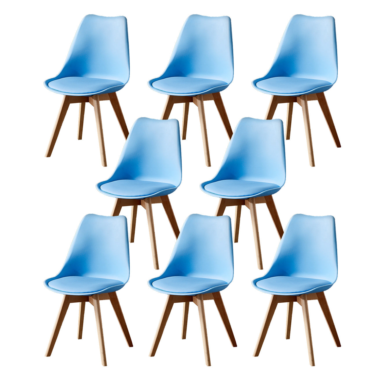 Wood Scandinavian Brasserie Side Chair Parsons Multi-color Dining Chair Blue Set of 8 Clearhalo ' kitchen&dining_furn' 'Dining Chairs' 'Dining Tables & Seating' 'dining_chair' 'Furniture' 'furniture_dining_chair' 'Kitchen & Dining Furniture' 'kitchen' 3466660
