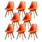 Wood Scandinavian Brasserie Side Chair Parsons Multi-color Dining Chair Orange Set of 8 Clearhalo ' kitchen&dining_furn' 'Dining Chairs' 'Dining Tables & Seating' 'dining_chair' 'Furniture' 'furniture_dining_chair' 'Kitchen & Dining Furniture' 'kitchen' 3466663