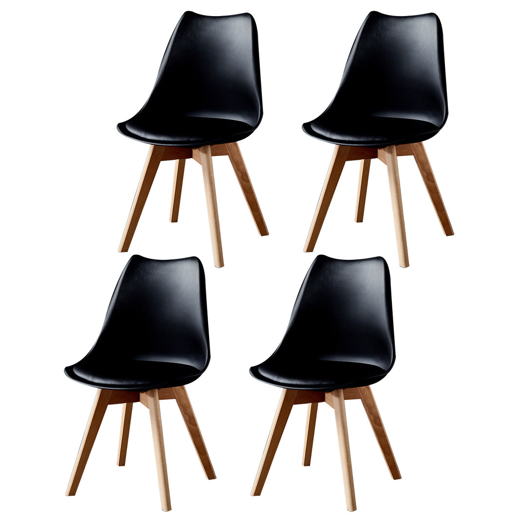 Wood Scandinavian Brasserie Side Chair Parsons Multi-color Dining Chair Black Set of 4 Clearhalo ' kitchen&dining_furn' 'Dining Chairs' 'Dining Tables & Seating' 'dining_chair' 'Furniture' 'furniture_dining_chair' 'Kitchen & Dining Furniture' 'kitchen' 3466665