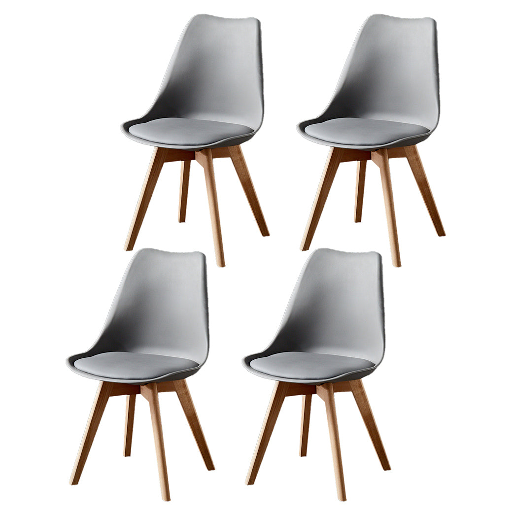 Wood Scandinavian Brasserie Side Chair Parsons Multi-color Dining Chair Grey Set of 4 Clearhalo ' kitchen&dining_furn' 'Dining Chairs' 'Dining Tables & Seating' 'dining_chair' 'Furniture' 'furniture_dining_chair' 'Kitchen & Dining Furniture' 'kitchen' 3466667