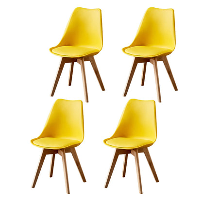 Wood Scandinavian Brasserie Side Chair Parsons Multi-color Dining Chair Yellow Set of 4 Clearhalo ' kitchen&dining_furn' 'Dining Chairs' 'Dining Tables & Seating' 'dining_chair' 'Furniture' 'furniture_dining_chair' 'Kitchen & Dining Furniture' 'kitchen' 3466669
