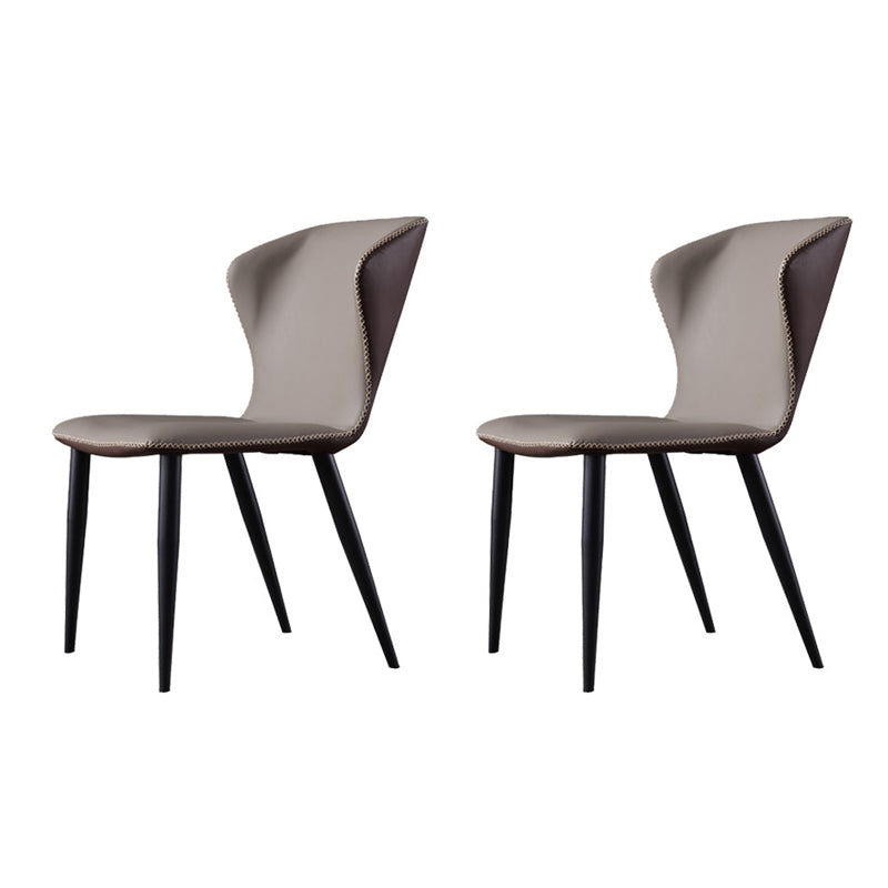 Modern Style Upholstered Side Chair Wingback Parsons Chair for Home Use Dark Gray Set of 2 Clearhalo ' kitchen&dining_furn' 'Dining Chairs' 'Dining Tables & Seating' 'dining_chair' 'Furniture' 'furniture_dining_chair' 'Kitchen & Dining Furniture' 'kitchen' 3466680