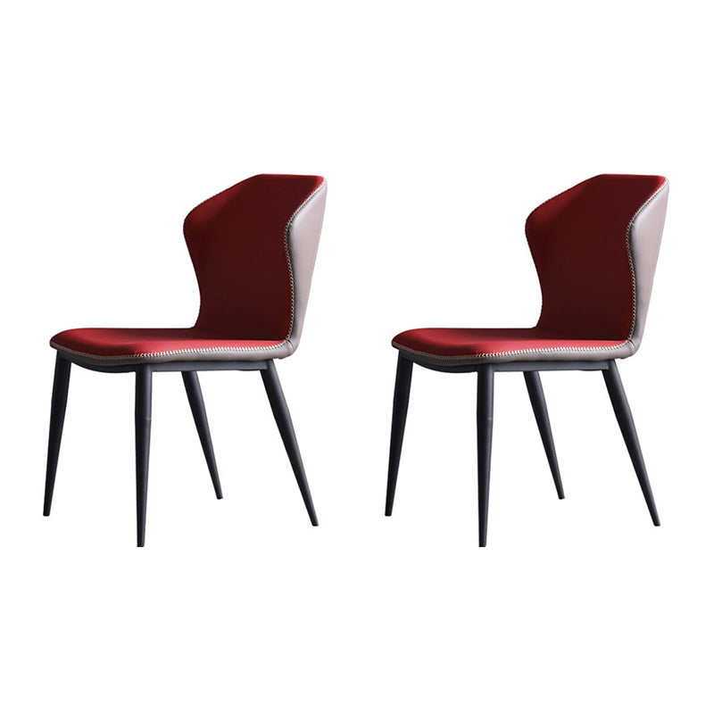 Modern Style Upholstered Side Chair Wingback Parsons Chair for Home Use Red Set of 2 Clearhalo ' kitchen&dining_furn' 'Dining Chairs' 'Dining Tables & Seating' 'dining_chair' 'Furniture' 'furniture_dining_chair' 'Kitchen & Dining Furniture' 'kitchen' 3466682