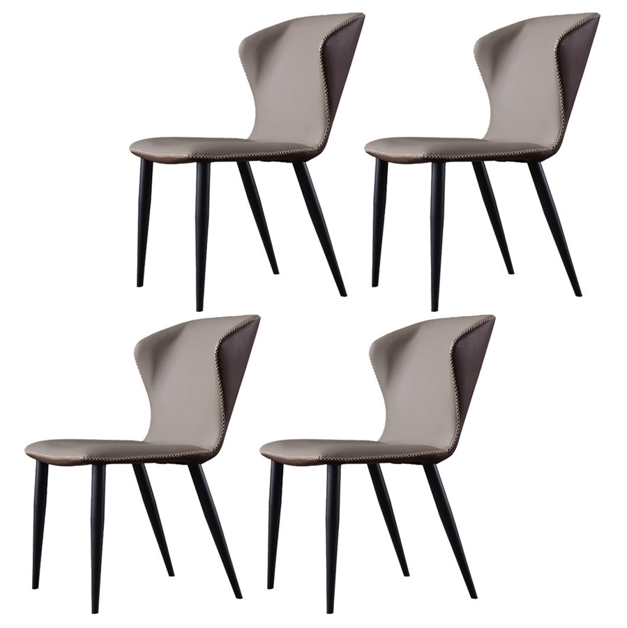 Modern Style Upholstered Side Chair Wingback Parsons Chair for Home Use Dark Gray Set of 4 Clearhalo ' kitchen&dining_furn' 'Dining Chairs' 'Dining Tables & Seating' 'dining_chair' 'Furniture' 'furniture_dining_chair' 'Kitchen & Dining Furniture' 'kitchen' 3466687