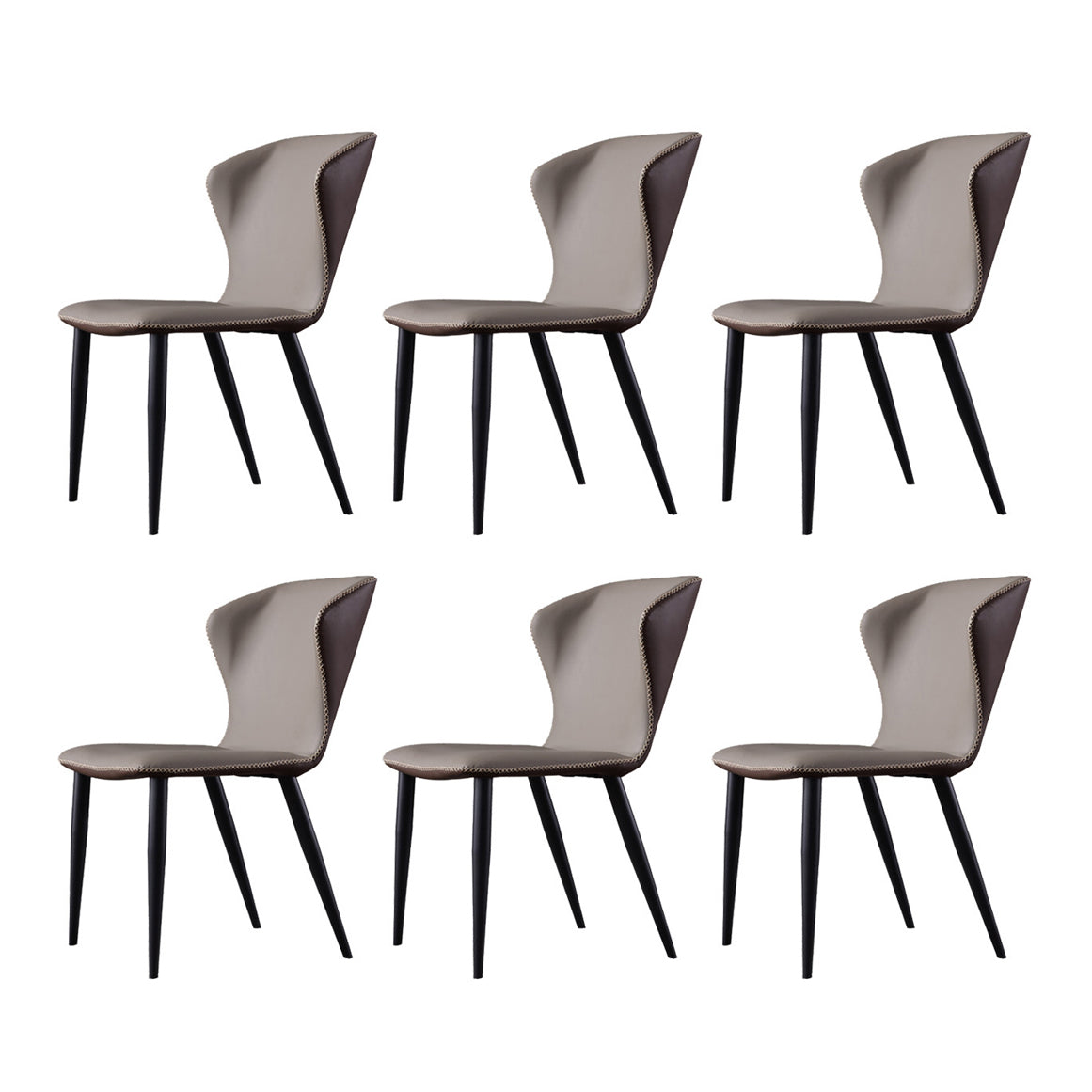 Modern Style Upholstered Side Chair Wingback Parsons Chair for Home Use Dark Gray Set of 6 Clearhalo ' kitchen&dining_furn' 'Dining Chairs' 'Dining Tables & Seating' 'dining_chair' 'Furniture' 'furniture_dining_chair' 'Kitchen & Dining Furniture' 'kitchen' 3466689