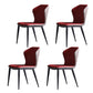 Modern Style Upholstered Side Chair Wingback Parsons Chair for Home Use Red Set of 4 Clearhalo ' kitchen&dining_furn' 'Dining Chairs' 'Dining Tables & Seating' 'dining_chair' 'Furniture' 'furniture_dining_chair' 'Kitchen & Dining Furniture' 'kitchen' 3466692