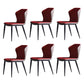 Modern Style Upholstered Side Chair Wingback Parsons Chair for Home Use Red Set of 6 Clearhalo ' kitchen&dining_furn' 'Dining Chairs' 'Dining Tables & Seating' 'dining_chair' 'Furniture' 'furniture_dining_chair' 'Kitchen & Dining Furniture' 'kitchen' 3466693