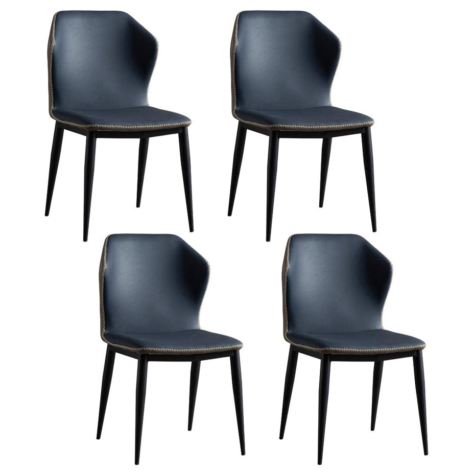 Modern Style Upholstered Side Chair Wingback Parsons Chair for Home Use Blue Set of 4 Clearhalo ' kitchen&dining_furn' 'Dining Chairs' 'Dining Tables & Seating' 'dining_chair' 'Furniture' 'furniture_dining_chair' 'Kitchen & Dining Furniture' 'kitchen' 3466695