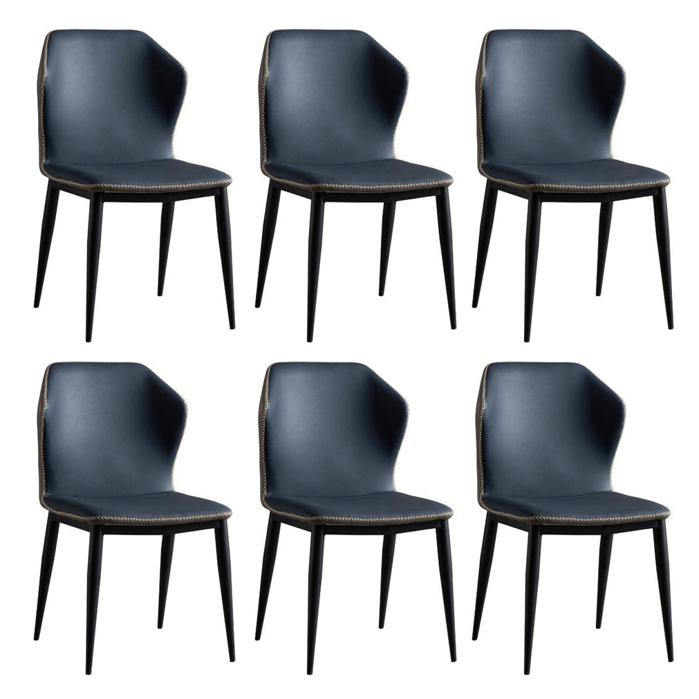 Modern Style Upholstered Side Chair Wingback Parsons Chair for Home Use Blue Set of 6 Clearhalo ' kitchen&dining_furn' 'Dining Chairs' 'Dining Tables & Seating' 'dining_chair' 'Furniture' 'furniture_dining_chair' 'Kitchen & Dining Furniture' 'kitchen' 3466697
