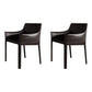 Contemporary Dining Arm Chair 23'' Wide Solid Back Chair with Stainless Steel Legs Black Set of 2 Clearhalo ' kitchen&dining_furn' 'Dining Chairs' 'Dining Tables & Seating' 'dining_chair' 'Furniture' 'furniture_dining_chair' 'Kitchen & Dining Furniture' 'kitchen' 3466705