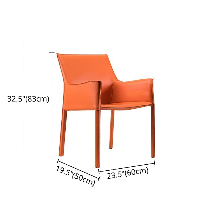 Contemporary Dining Arm Chair 23'' Wide Solid Back Chair with Stainless Steel Legs Clearhalo ' kitchen&dining_furn' 'Dining Chairs' 'Dining Tables & Seating' 'dining_chair' 'Furniture' 'furniture_dining_chair' 'Kitchen & Dining Furniture' 'kitchen' 3466715
