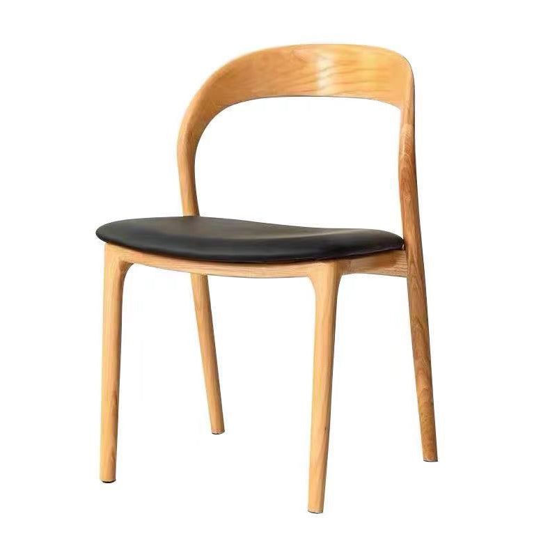 Modern Kitchen Leather Square Dining Chair Open Back Dining Side Chair Natural 1 Piece Clearhalo ' kitchen&dining_furn' 'Dining Chairs' 'Dining Tables & Seating' 'dining_chair' 'Furniture' 'furniture_dining_chair' 'Kitchen & Dining Furniture' 'kitchen' 3466717