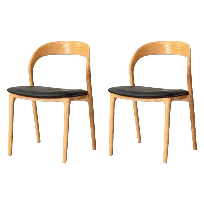 Modern Kitchen Leather Square Dining Chair Open Back Dining Side Chair Natural Set of 2 Clearhalo ' kitchen&dining_furn' 'Dining Chairs' 'Dining Tables & Seating' 'dining_chair' 'Furniture' 'furniture_dining_chair' 'Kitchen & Dining Furniture' 'kitchen' 3466718