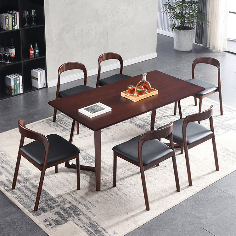 Modern Kitchen Leather Square Dining Chair Open Back Dining Side Chair Clearhalo ' kitchen&dining_furn' 'Dining Chairs' 'Dining Tables & Seating' 'dining_chair' 'Furniture' 'furniture_dining_chair' 'Kitchen & Dining Furniture' 'kitchen' 3466720