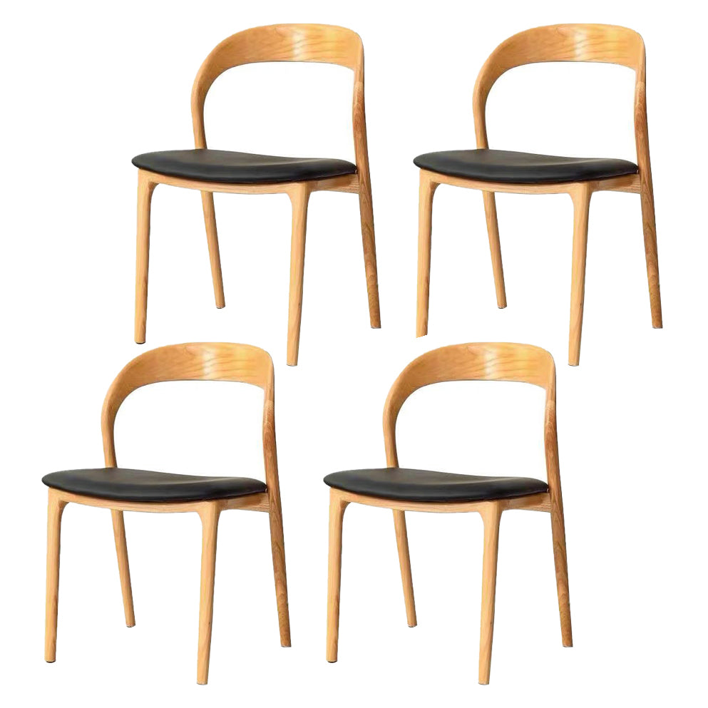 Modern Kitchen Leather Square Dining Chair Open Back Dining Side Chair Natural Set of 4 Clearhalo ' kitchen&dining_furn' 'Dining Chairs' 'Dining Tables & Seating' 'dining_chair' 'Furniture' 'furniture_dining_chair' 'Kitchen & Dining Furniture' 'kitchen' 3466722
