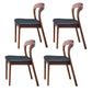 Modern Kitchen Leather Square Dining Chair Open Back Dining Side Chair Walnut Set of 4 Clearhalo ' kitchen&dining_furn' 'Dining Chairs' 'Dining Tables & Seating' 'dining_chair' 'Furniture' 'furniture_dining_chair' 'Kitchen & Dining Furniture' 'kitchen' 3466729